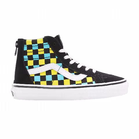 Vans Sk8-Hi Zip Kids 'Neon Glow Checkerboard'
