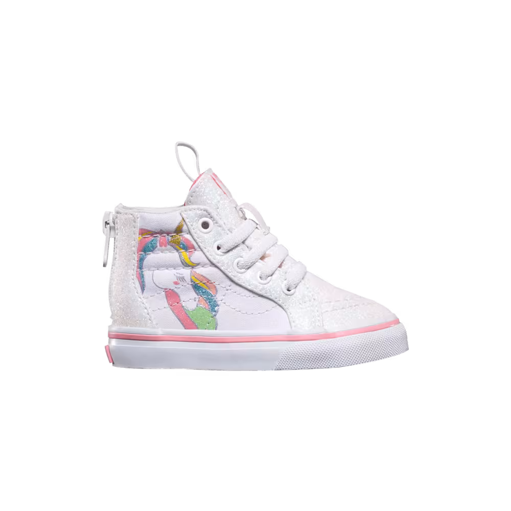 Vans Sk8-Hi Zip Toddler Unicorn - White Glitter