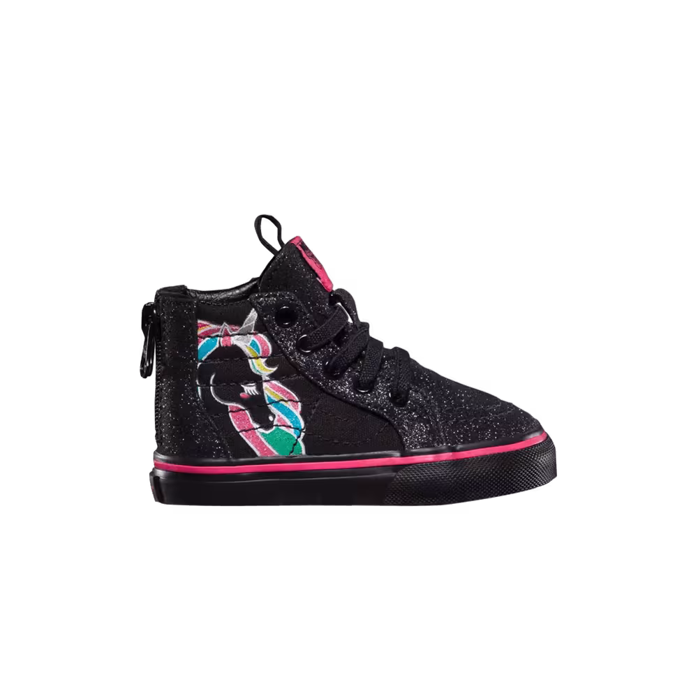 Vans Sk8-Hi Zip Toddler Unicorn - Black Glitter
