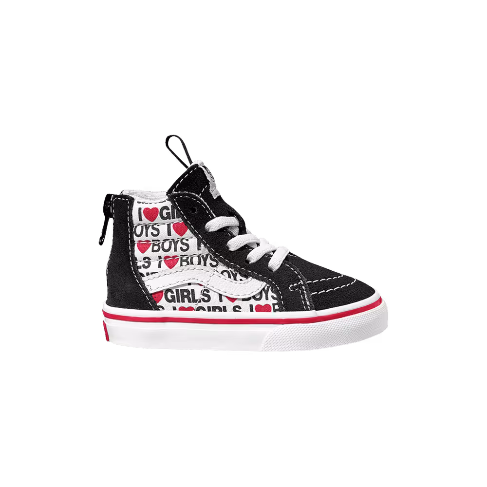 Vans Sk8-Hi Zip Toddler I Heart Print