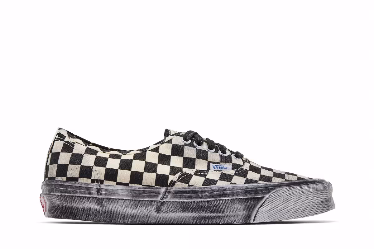 Vans OG Authentic LX Stressed - Black Checkerboard, view 2