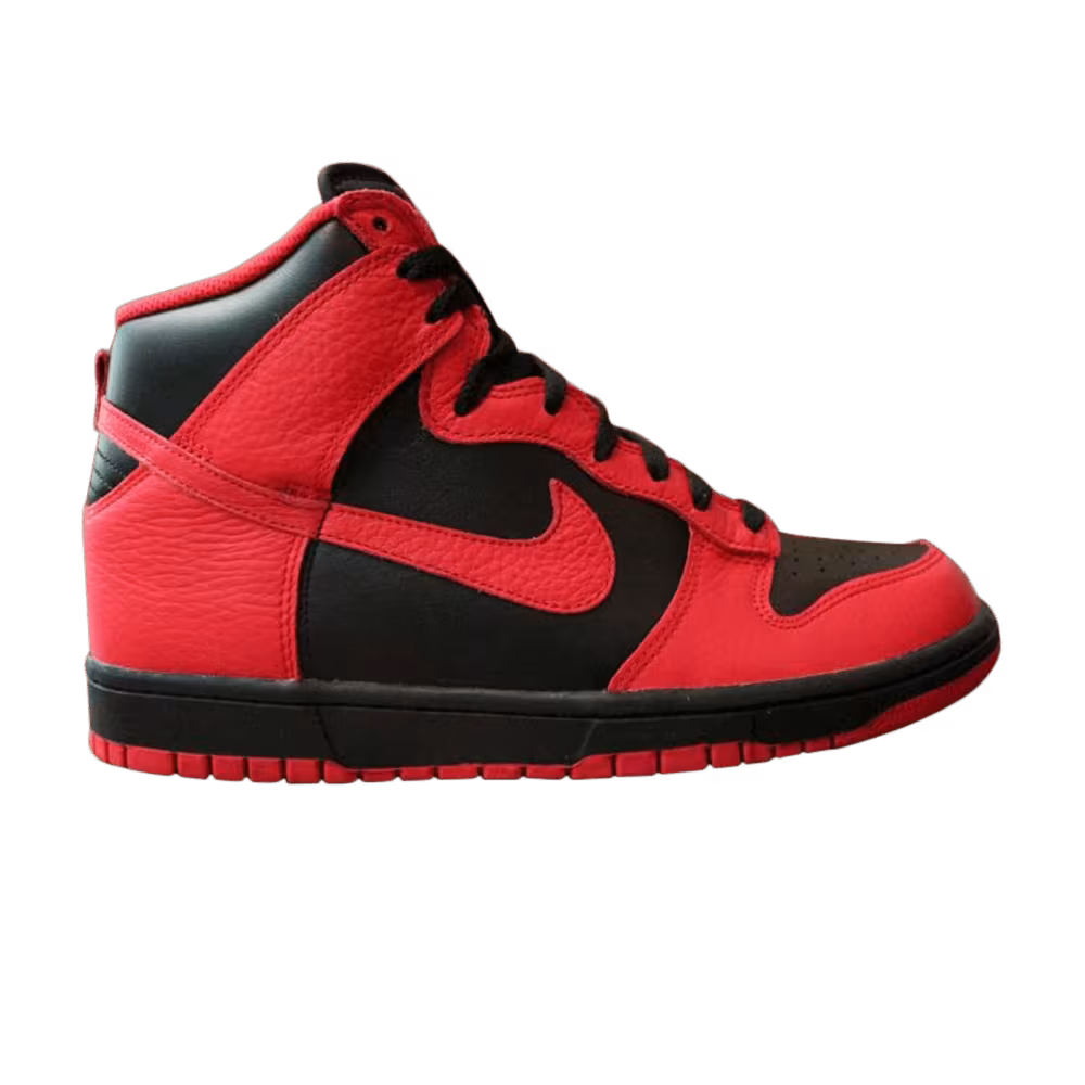 Nike Dunk High Black Action Red