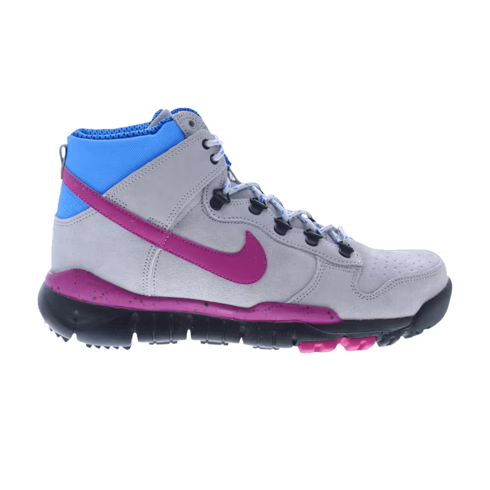Stussy x Nike Dunk High OMS Premium Grey Rave Pink