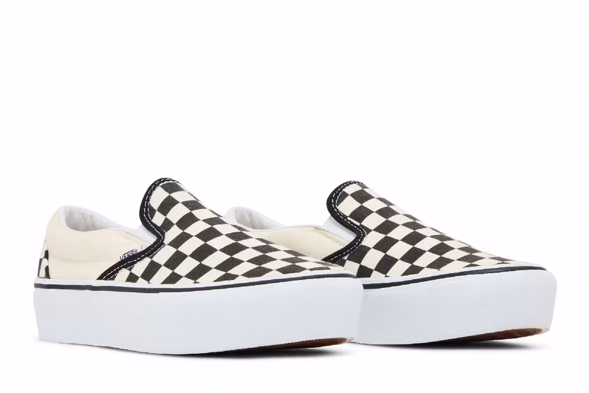 Vans Classic Slip-On Platform Checker - Black White, view 9
