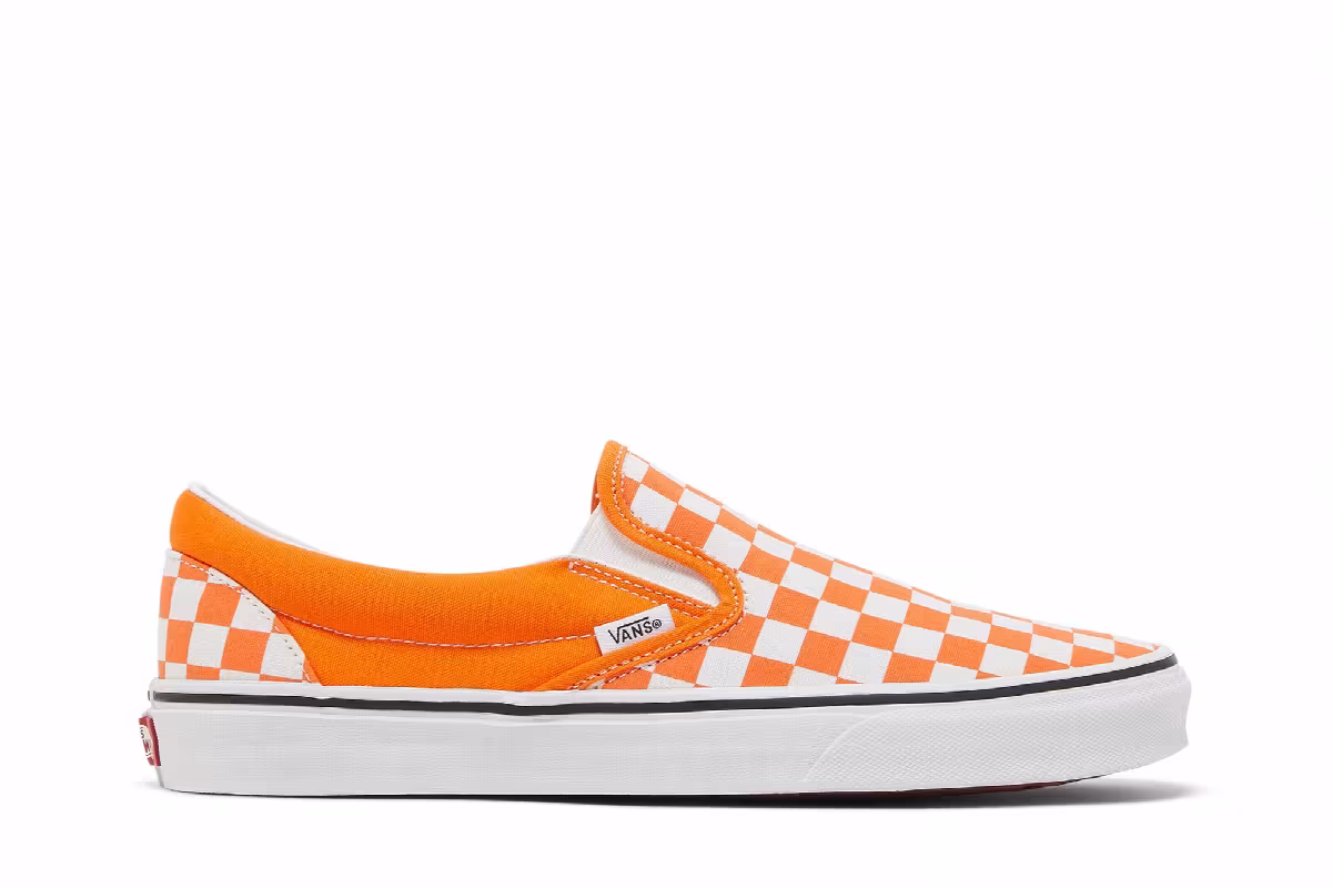 Vans Classic Slip-On Orange Tiger Checkerboard, view 2