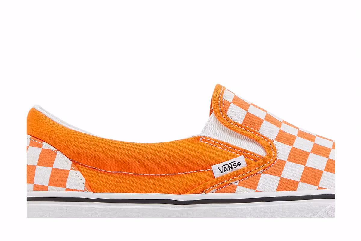 Vans Classic Slip-On Orange Tiger Checkerboard, view 3