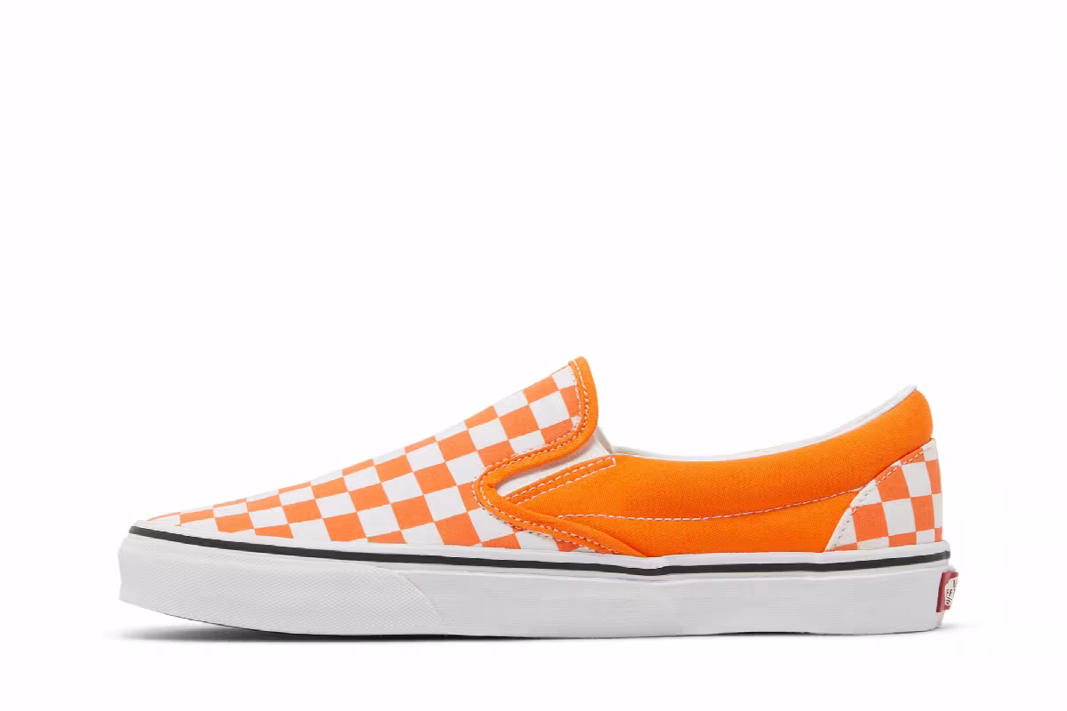 Vans Classic Slip-On Orange Tiger Checkerboard, view 4