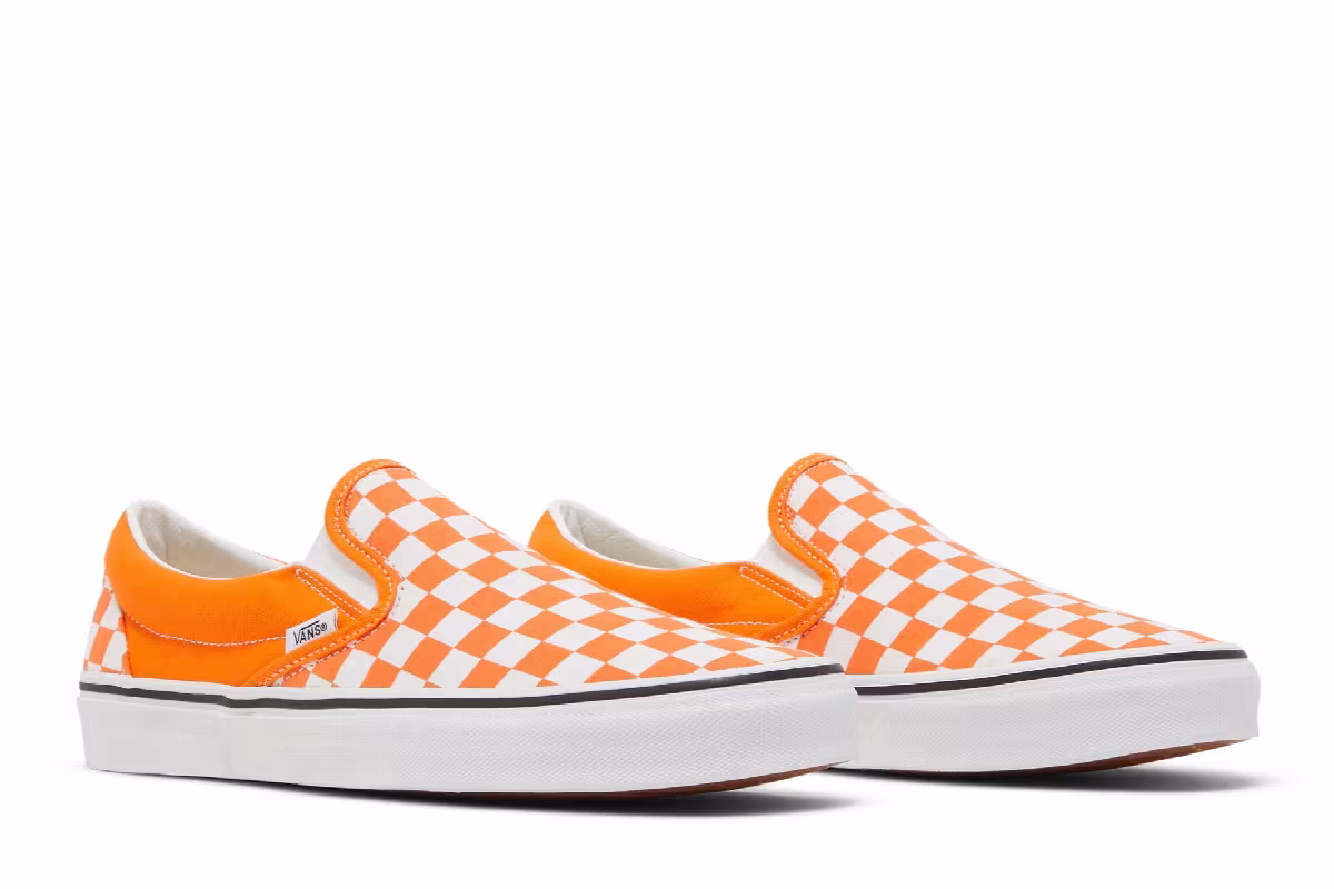 Vans Classic Slip-On Orange Tiger Checkerboard, view 9