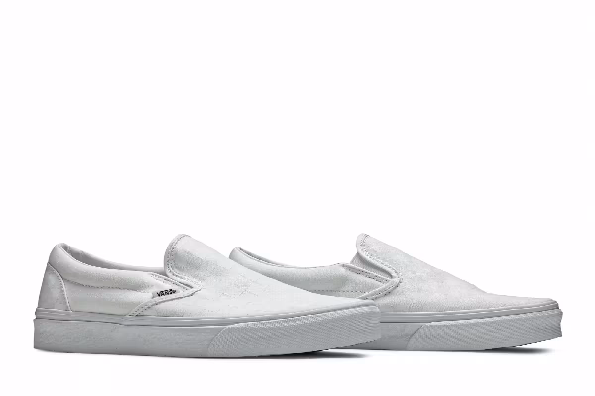 Vans Classic Slip-On White Checkerboard, view 9