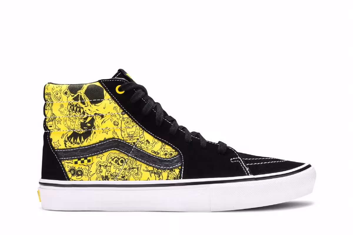Mike Gigliotti x SpongeBob SquarePants x Vans Skate Sk8-Hi Black Yellow, view 2
