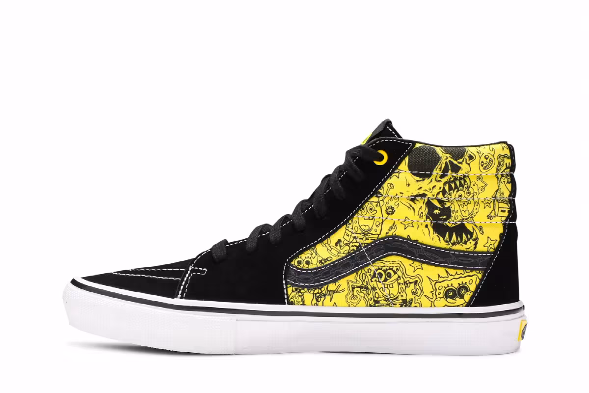 Mike Gigliotti x SpongeBob SquarePants x Vans Skate Sk8-Hi Black Yellow, view 4