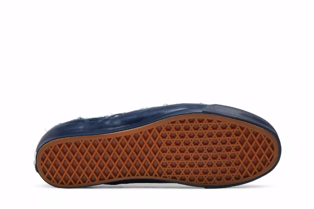FDMTL x Vans OG Classic Slip-On LX Distressed Indigo, view 5