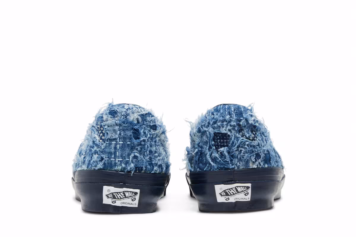 FDMTL x Vans OG Classic Slip-On LX Distressed Indigo, view 7