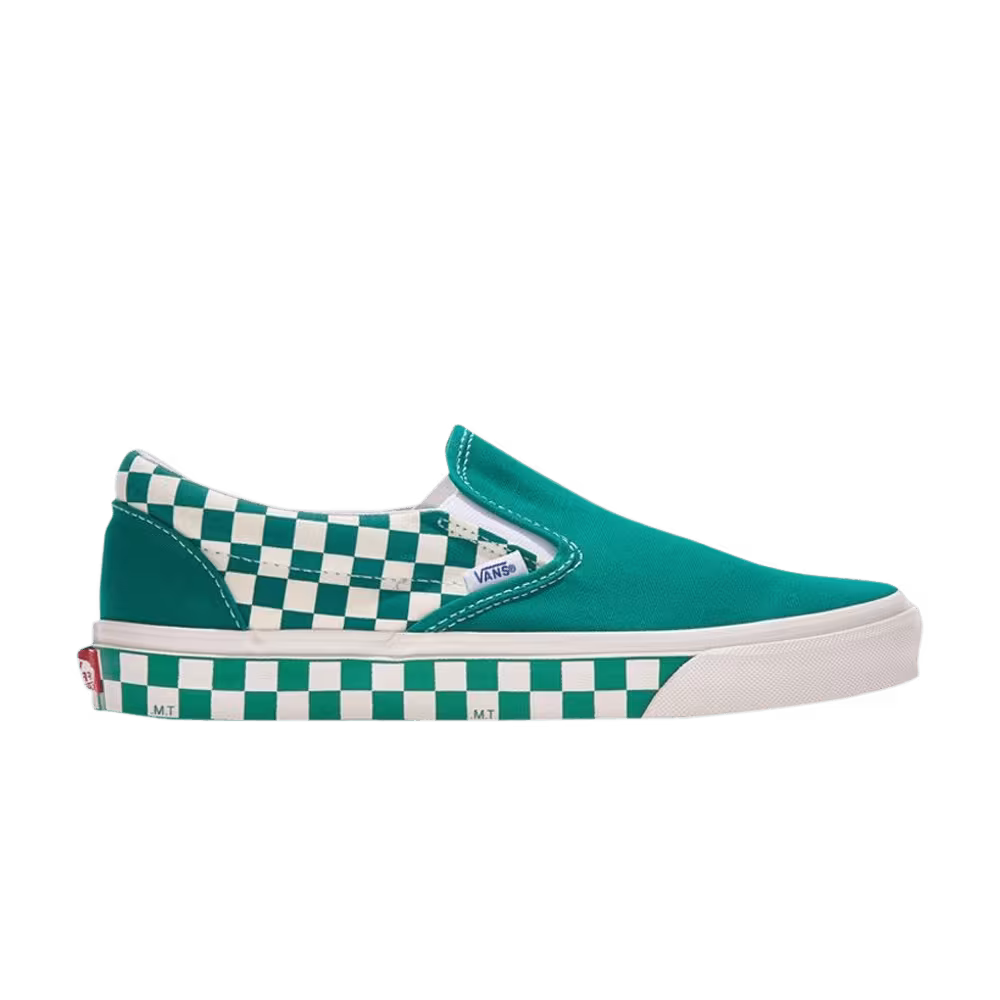 Vans Classic Slip-On Sidewall Check - Ultramarine Green