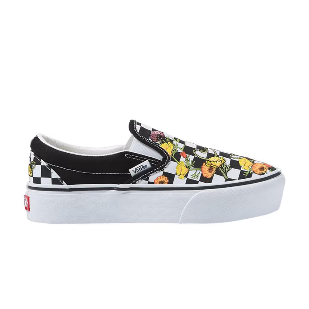 Vans Classic Slip-On Platform Poppy Checkerboard