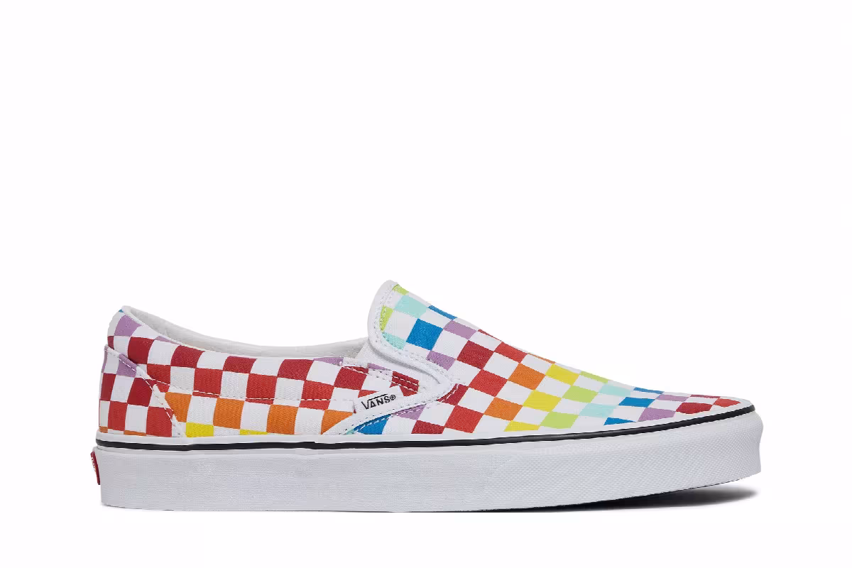 Vans Classic Slip-On Rainbow Checkerboard, view 2