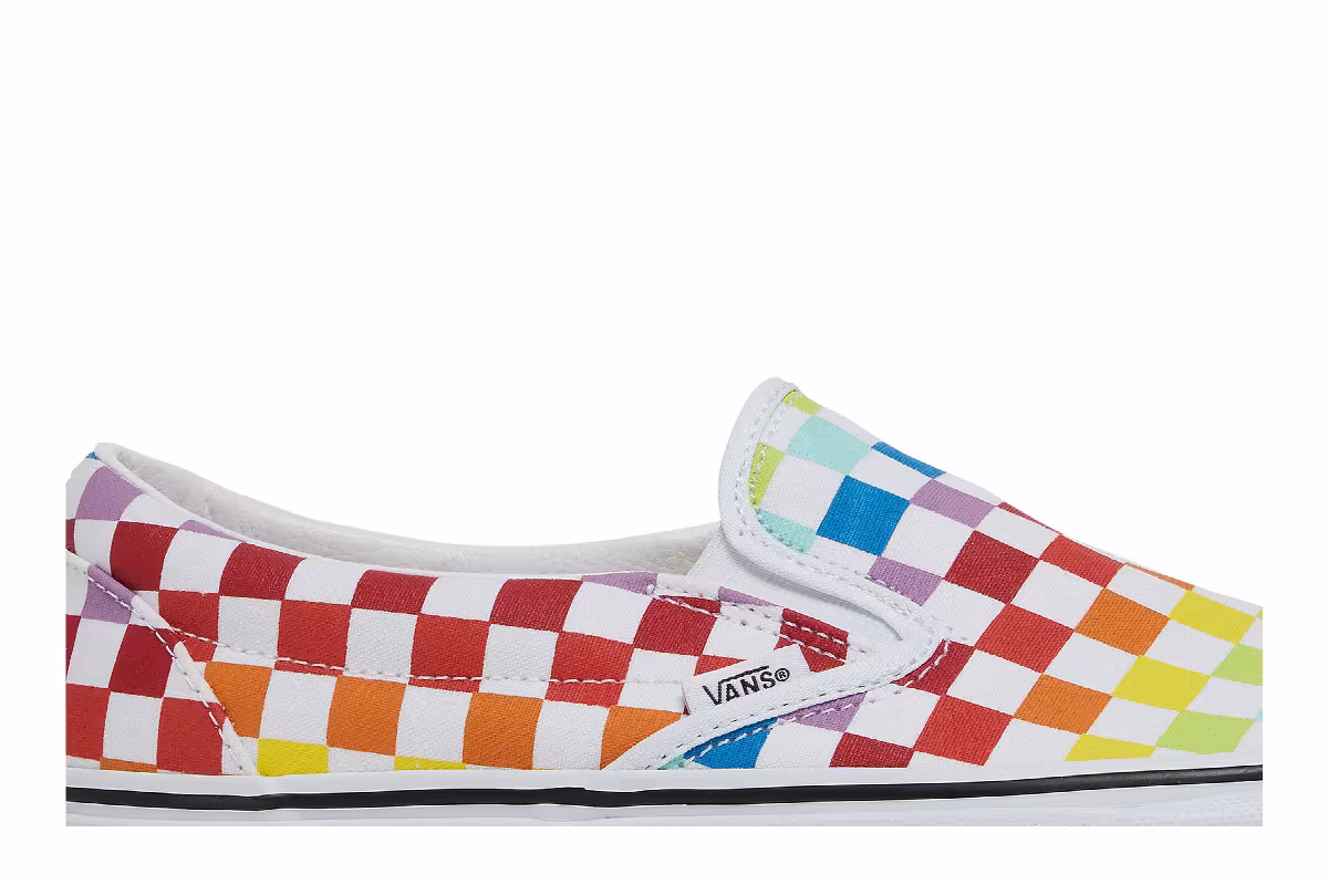 Vans Classic Slip-On Rainbow Checkerboard, view 3