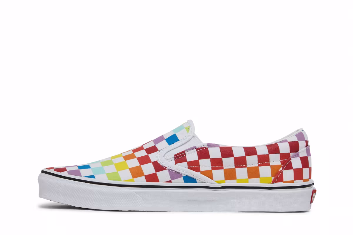 Vans Classic Slip-On Rainbow Checkerboard, view 4