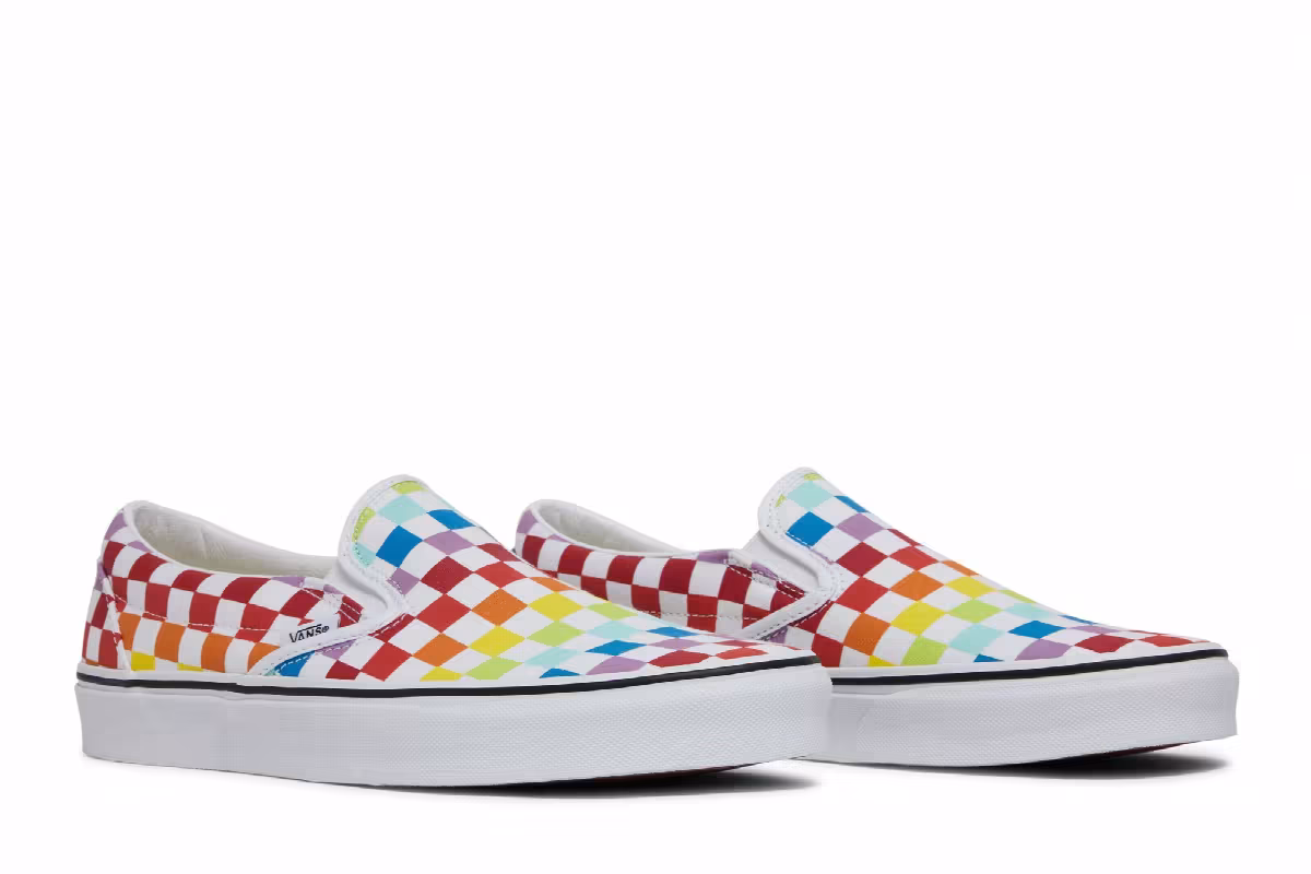 Vans Classic Slip-On Rainbow Checkerboard, view 9