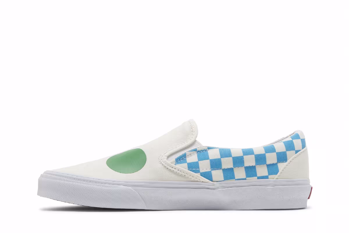 MOCA x Vans Classic Slip-On Checkerboard - Cyan, view 4