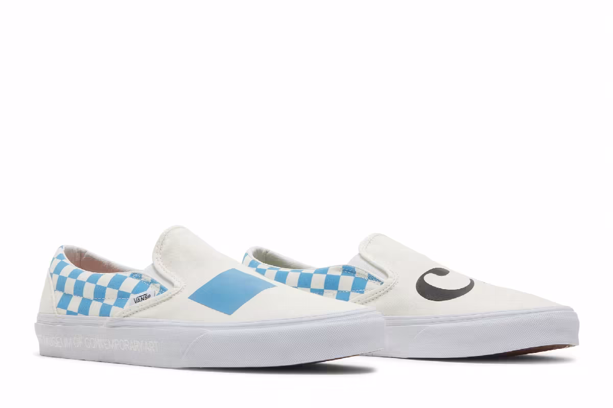 MOCA x Vans Classic Slip-On Checkerboard - Cyan, view 9