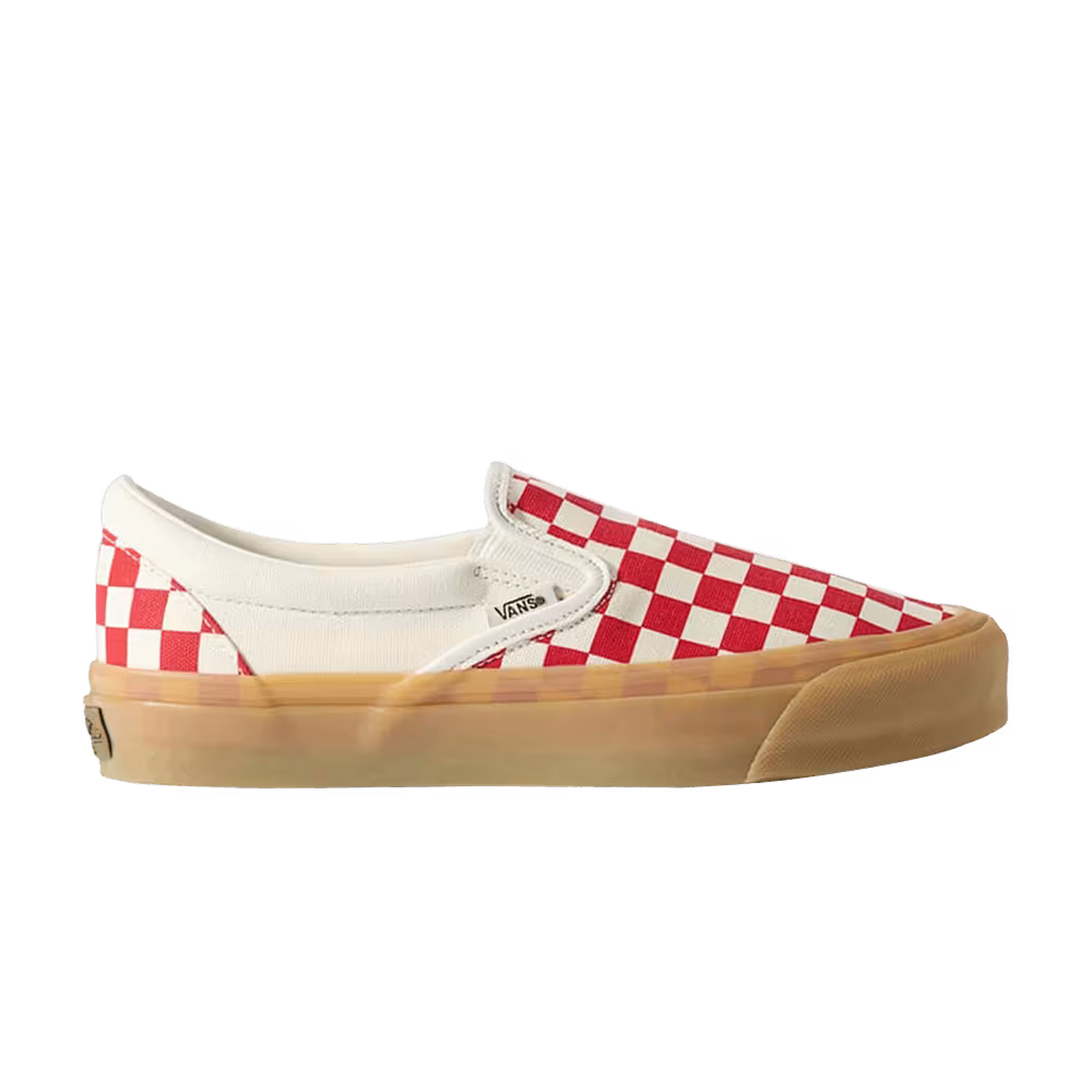 Vans Lx Classic Slip On 98 Beige Racing Red Chekerboard