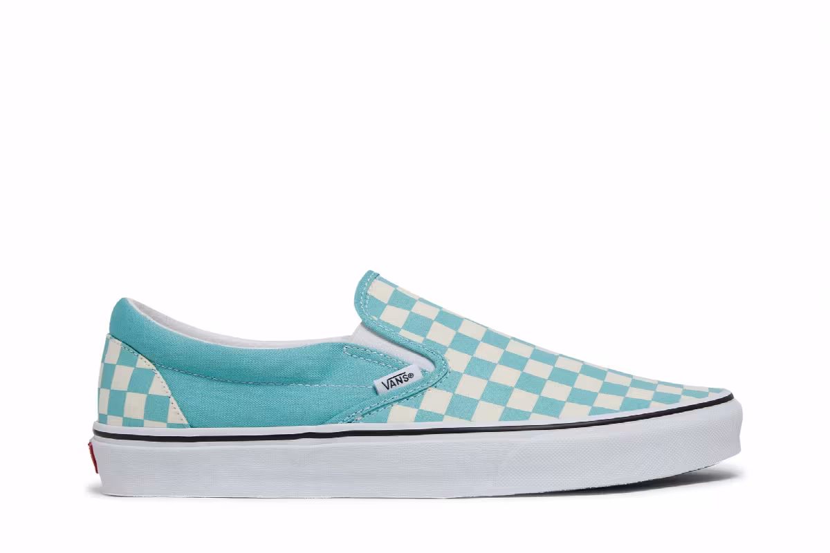Vans Classic Slip-On Aqua Haze Checkerboard, view 2