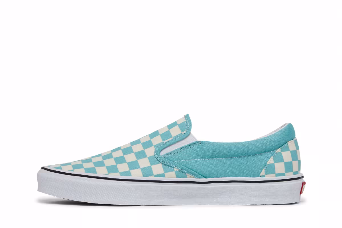 Vans Classic Slip-On Aqua Haze Checkerboard, view 4