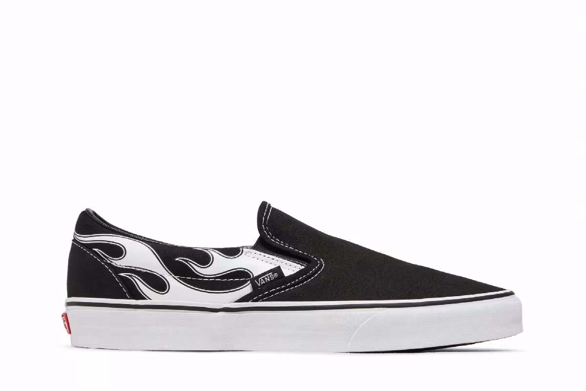 Vans Classic Slip-On Flame - Black White, view 2