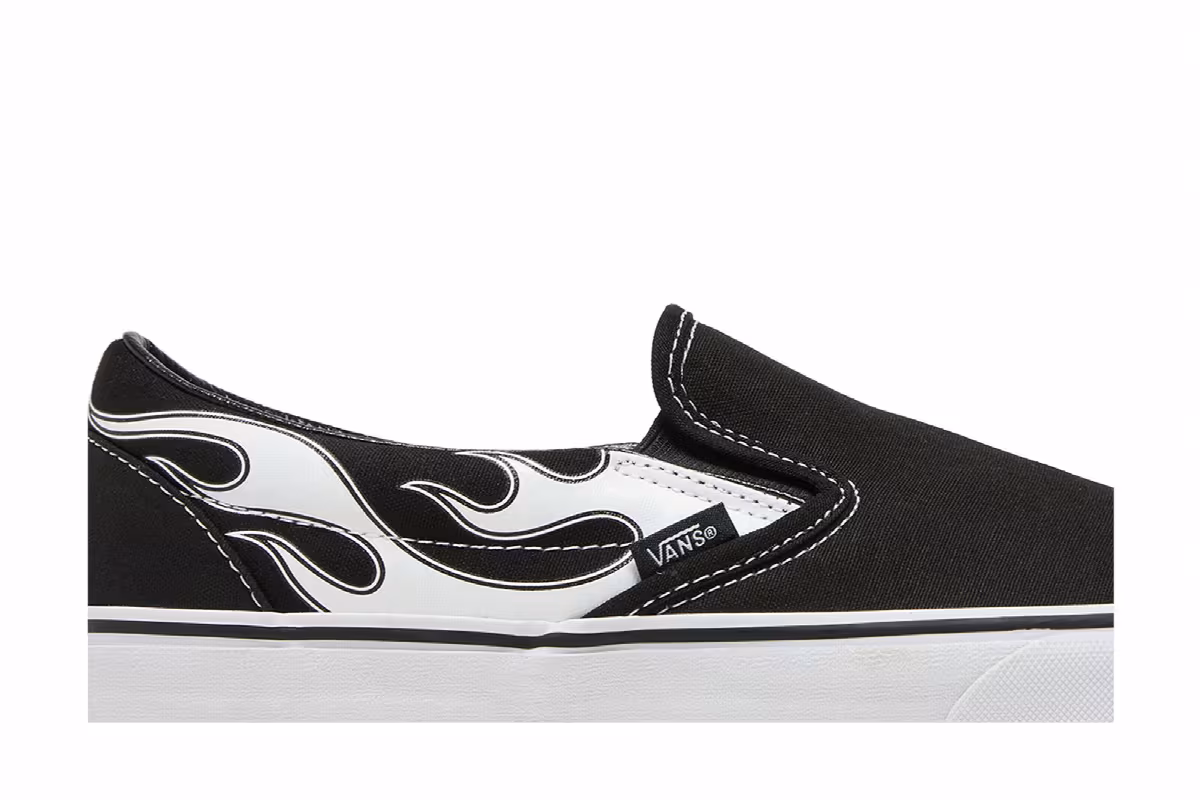 Vans Classic Slip-On Flame - Black White, view 3