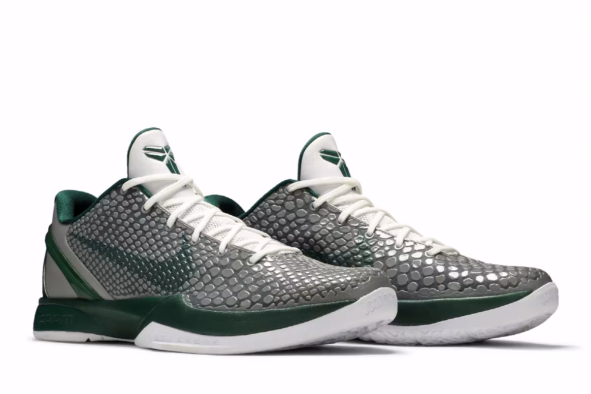 Nike Zoom Kobe 6 Medium Grey Gorge Green, view 9