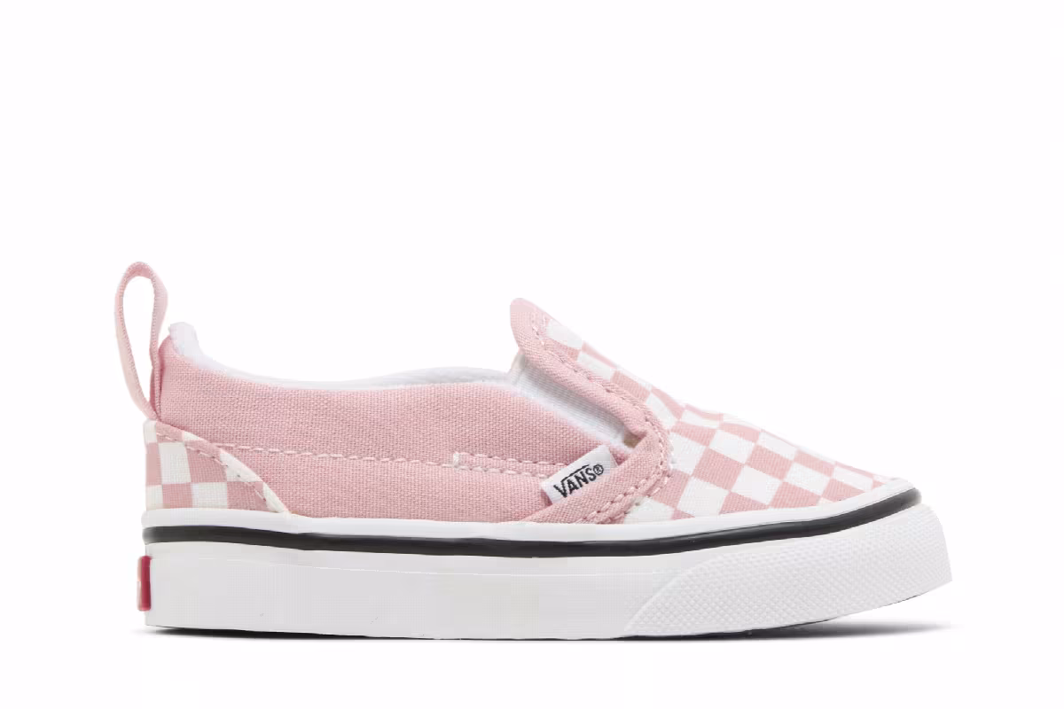Vans Slip-On Velcro Toddler Powder Pink Checkerboard, view 2