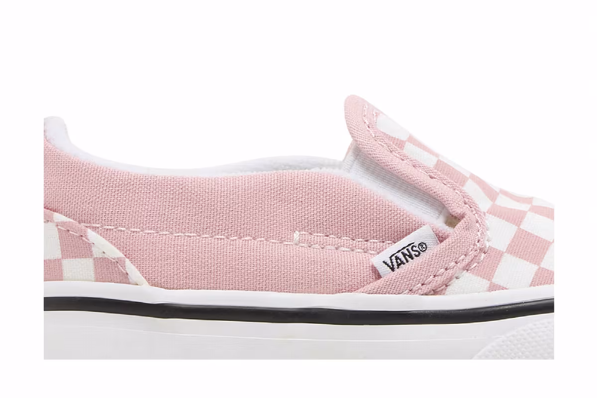 Vans Slip-On Velcro Toddler Powder Pink Checkerboard, view 3
