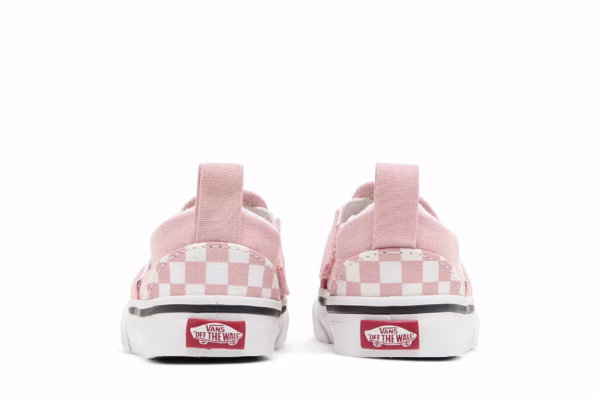 Vans Slip-On Velcro Toddler Powder Pink Checkerboard, view 7