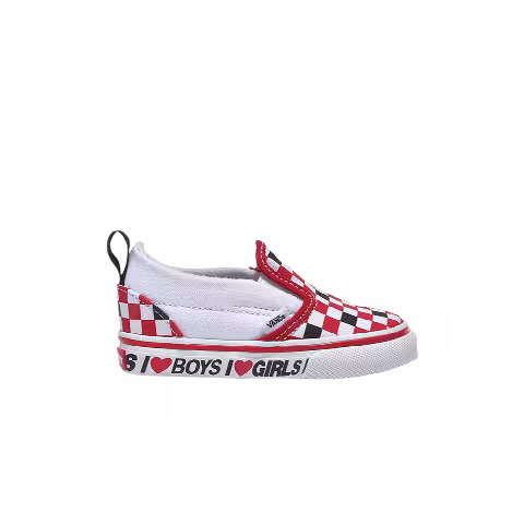 Vans Classic Slip-On V Toddler 'Checkerboard - I Heart'