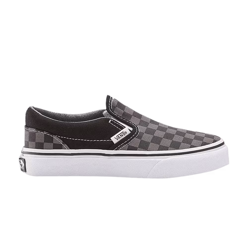 Vans Classic Slip-On Little Kids Pewter Cherkboard