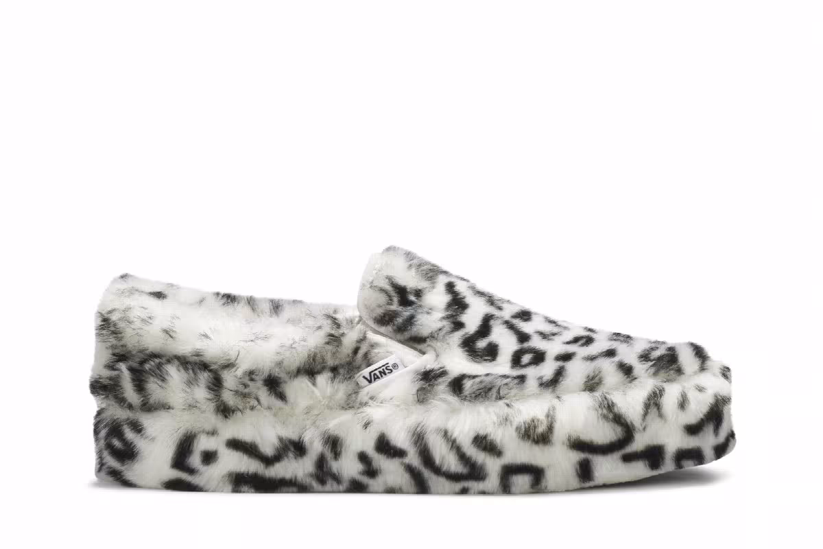 Sandy Liang x Vans Women's Classic Slip-On Platform Fuxxy Leopard, view 2