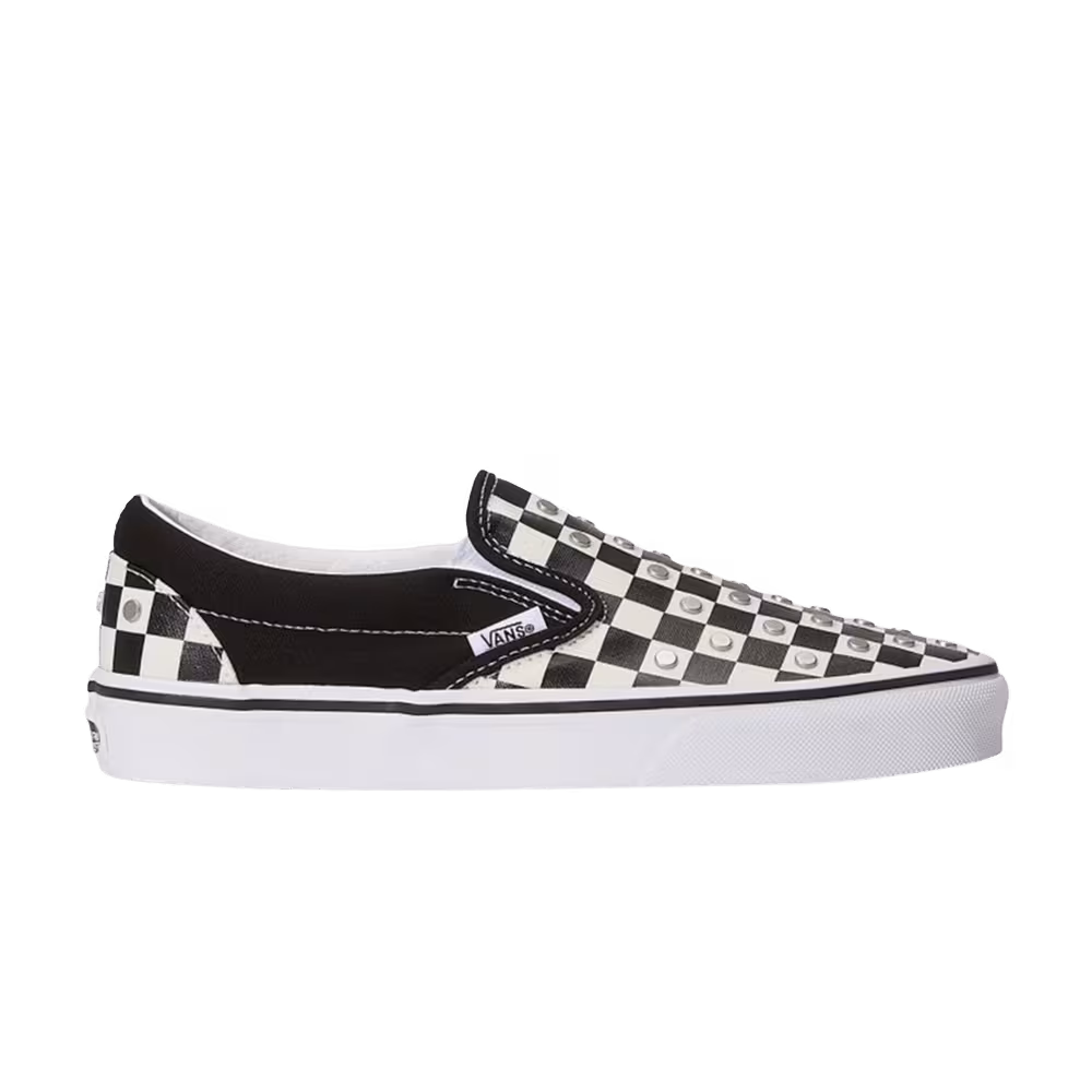 Vans Women's Classic Slip-On Checkerboard Studs Black