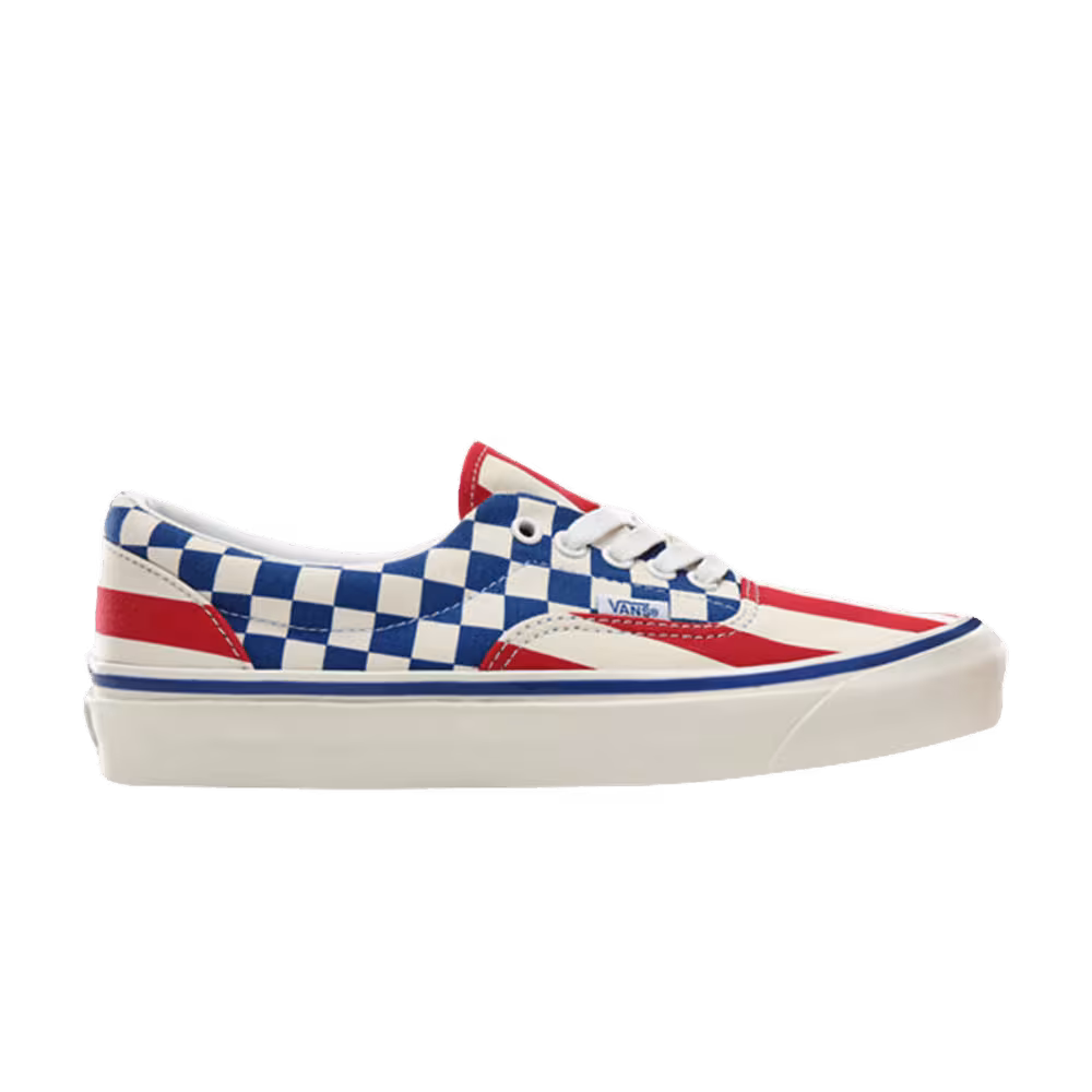Vans Era 95 DX Red Stripes Blue Check