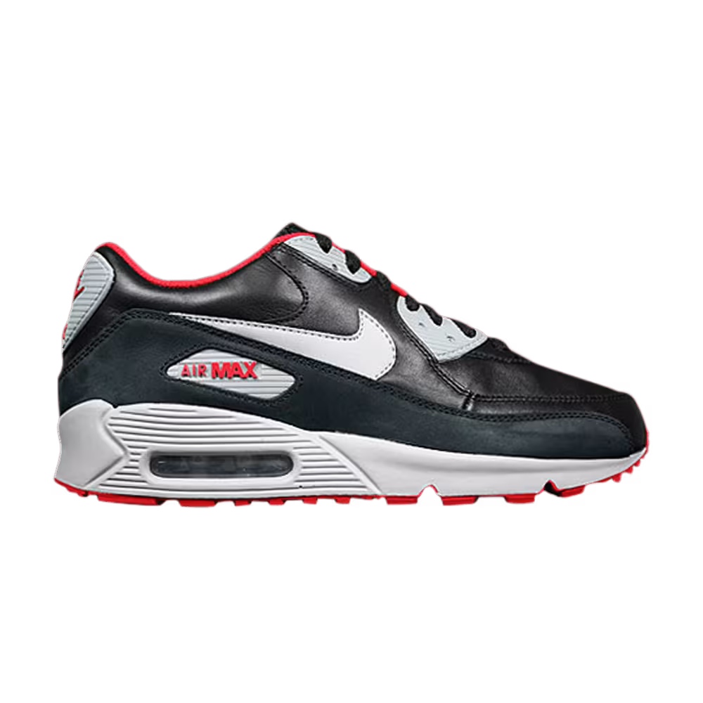 Nike Air Max 90 Premium Black Matte Silver Red