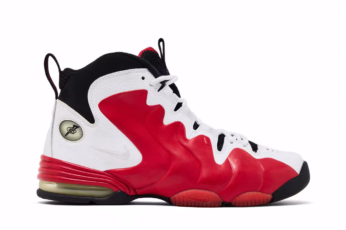Nike Air Penny 3 GS White Varsity Red, view 2