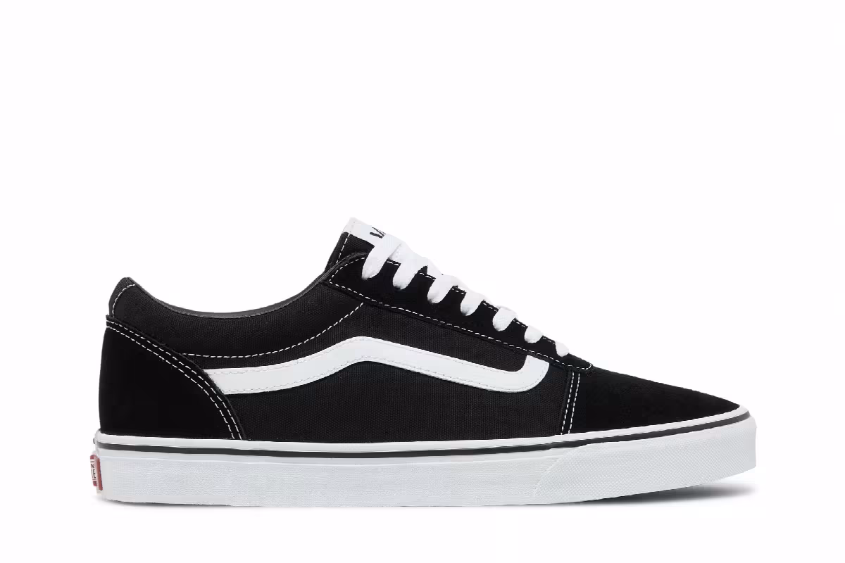 Vans Ward Suede Canvas Black White, view 2