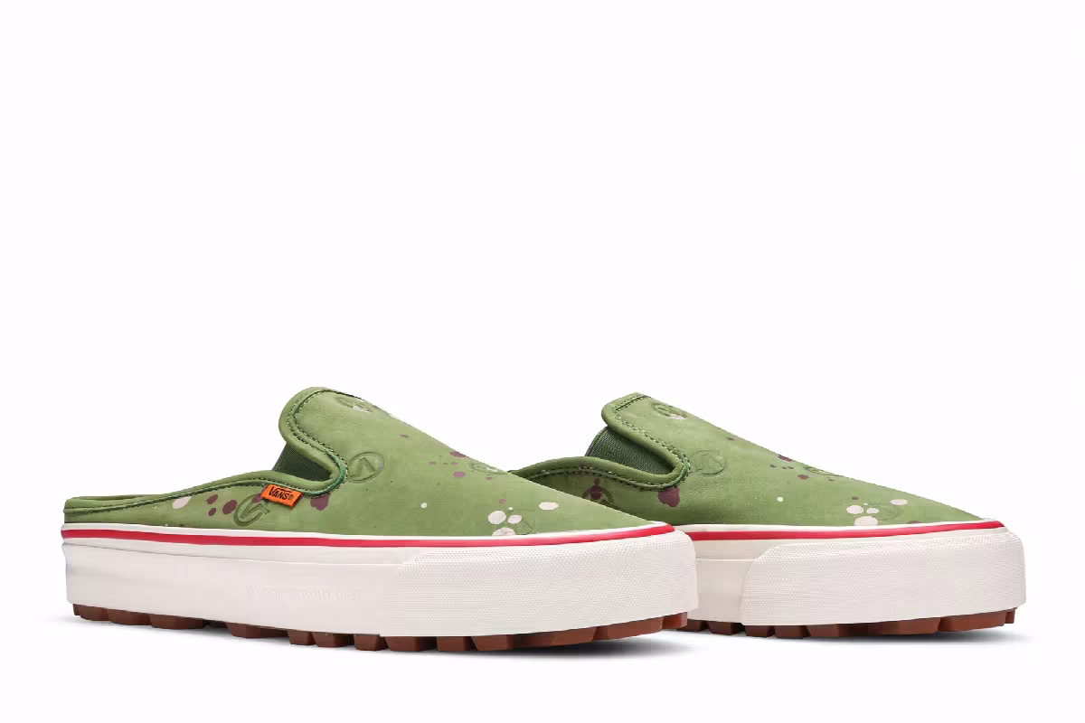 LQQK Studios x Vans OG Mule LX Circle V - Splatter Green, view 9