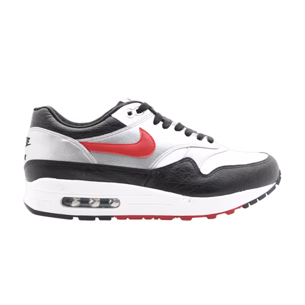 Nike Air Max 1 Metallic Silver Black Red