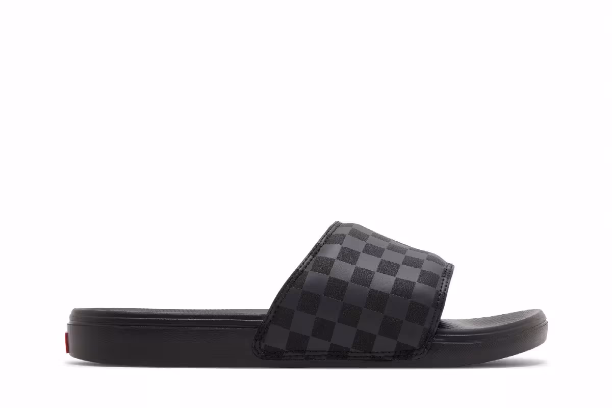 Vans La Costa Slide-On Triple Black Checkerboard, view 2