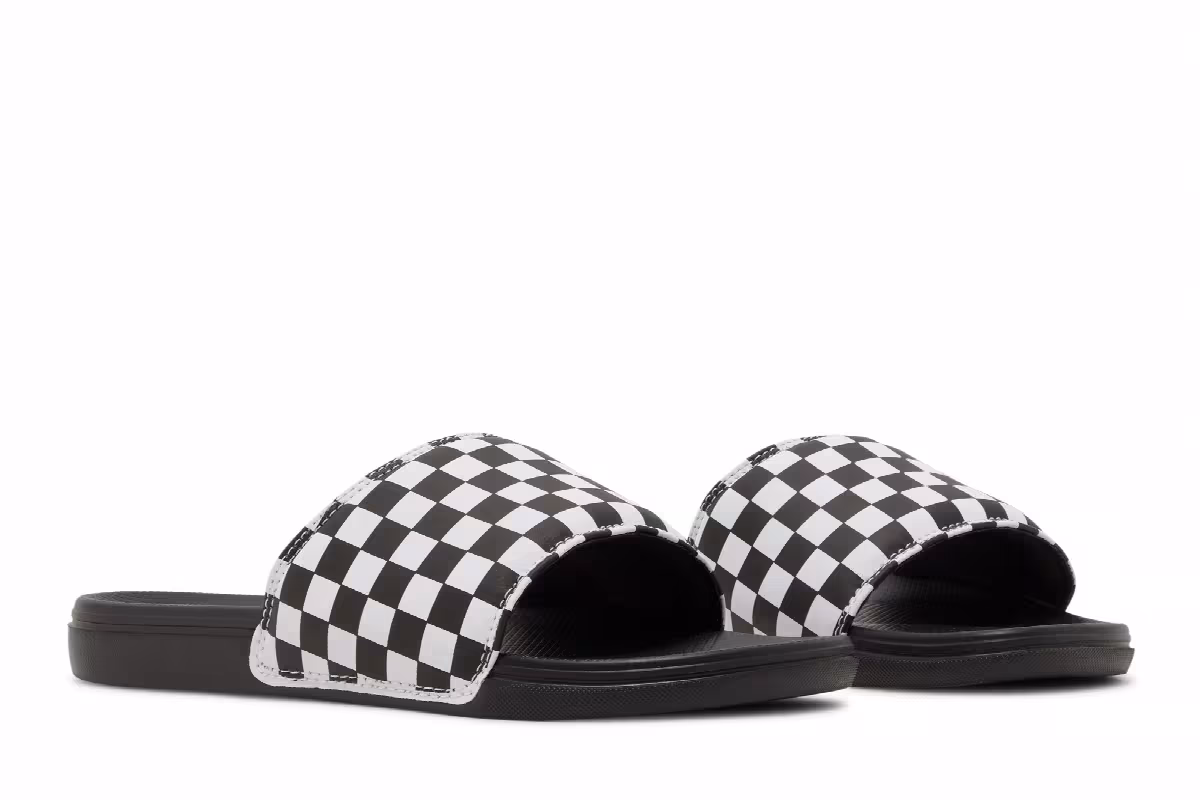 Vans La Costa Slide-On Black Checkerboard, view 9