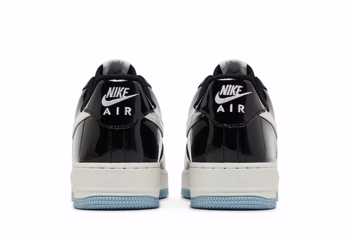 Nike Air Force 1 Low Black Iron Grey Patent, view 7