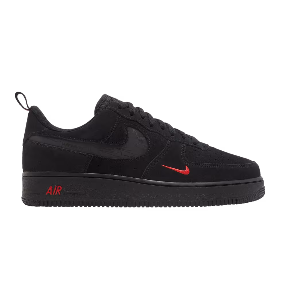 Nike Air Force 1 Reflective Swoosh - Black Crimson