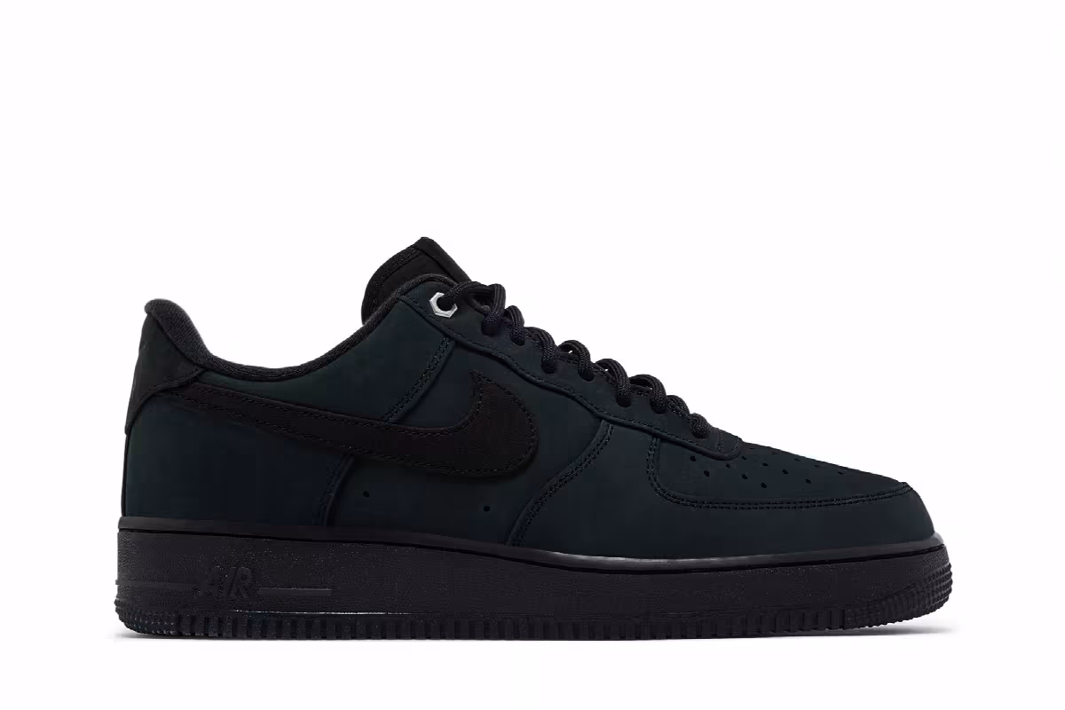 Nike Air Force 1 Low Triple Black Nubuck, view 2