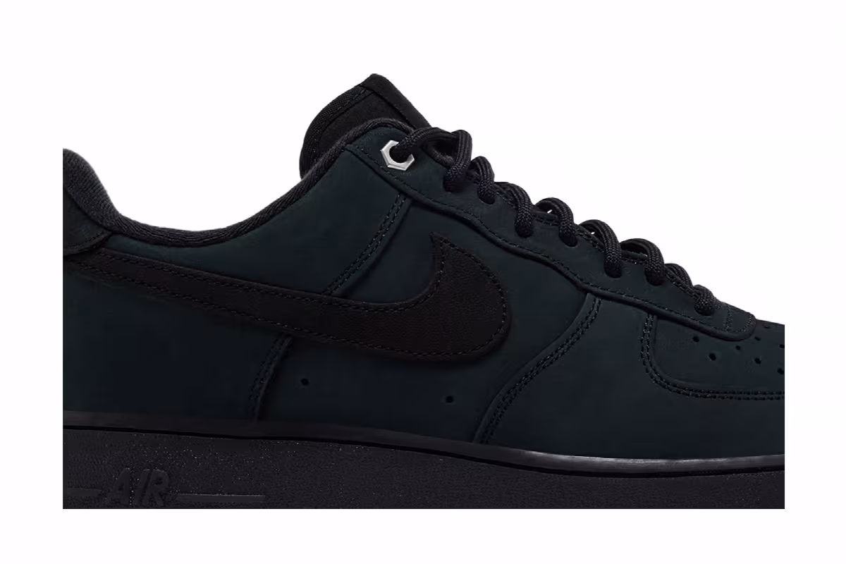 Nike Air Force 1 Low Triple Black Nubuck, view 3